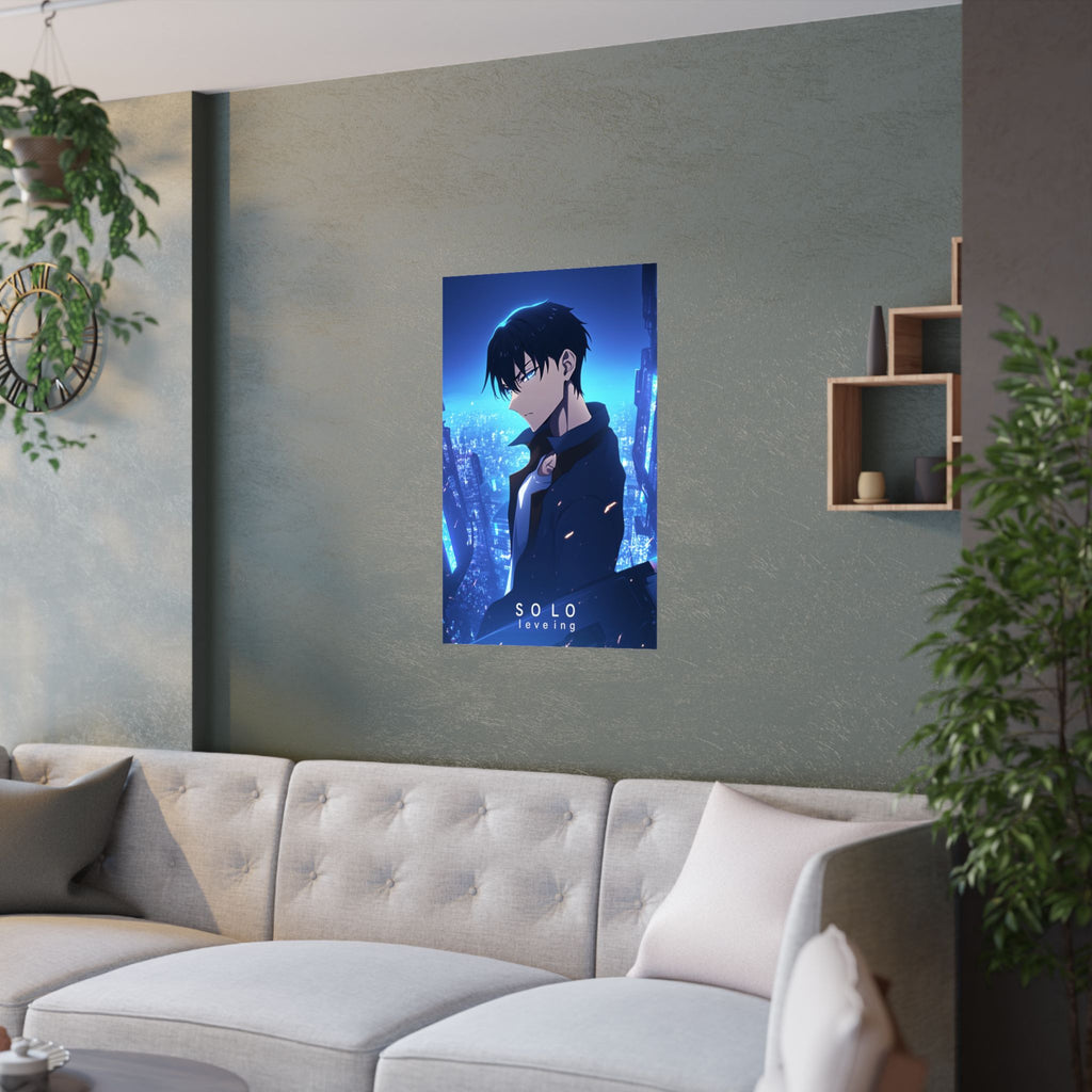 Solo Leveling Jinwoo City Anime Poster