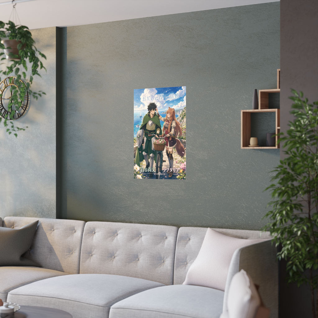 The Rising of the Shield Hero Romance Plus Seaside Bicycle Walk Anime Poster