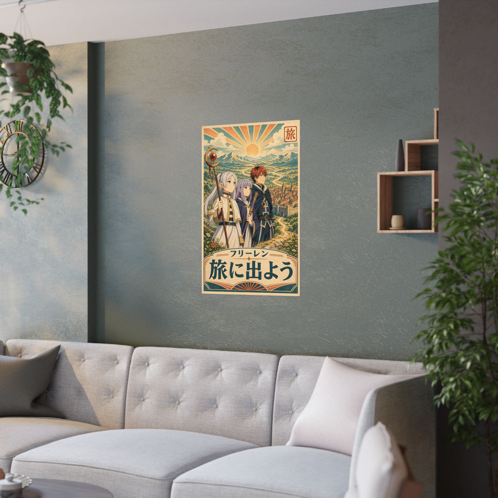 Frieren Fr16 Retro Travel Anime Poster
