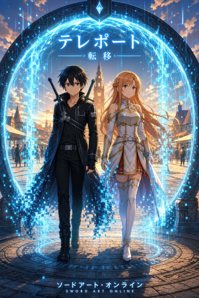 Sword Art Online Sao09 Teleport Gate Plaza Dark Fantasy Key Visual Anime Poster
