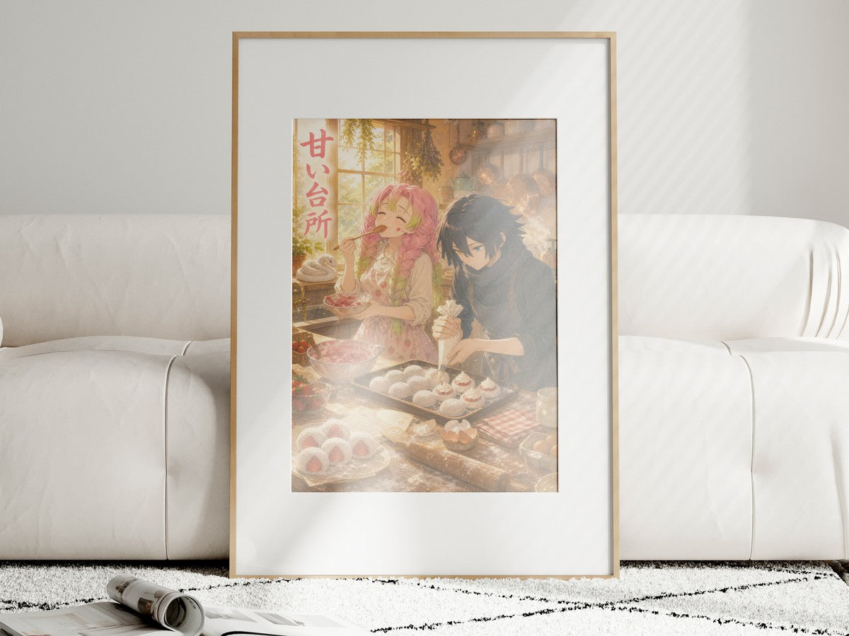 Demon Slayer Obanai Mitsuri Dreamy Sweet Kitchen Anime Poster