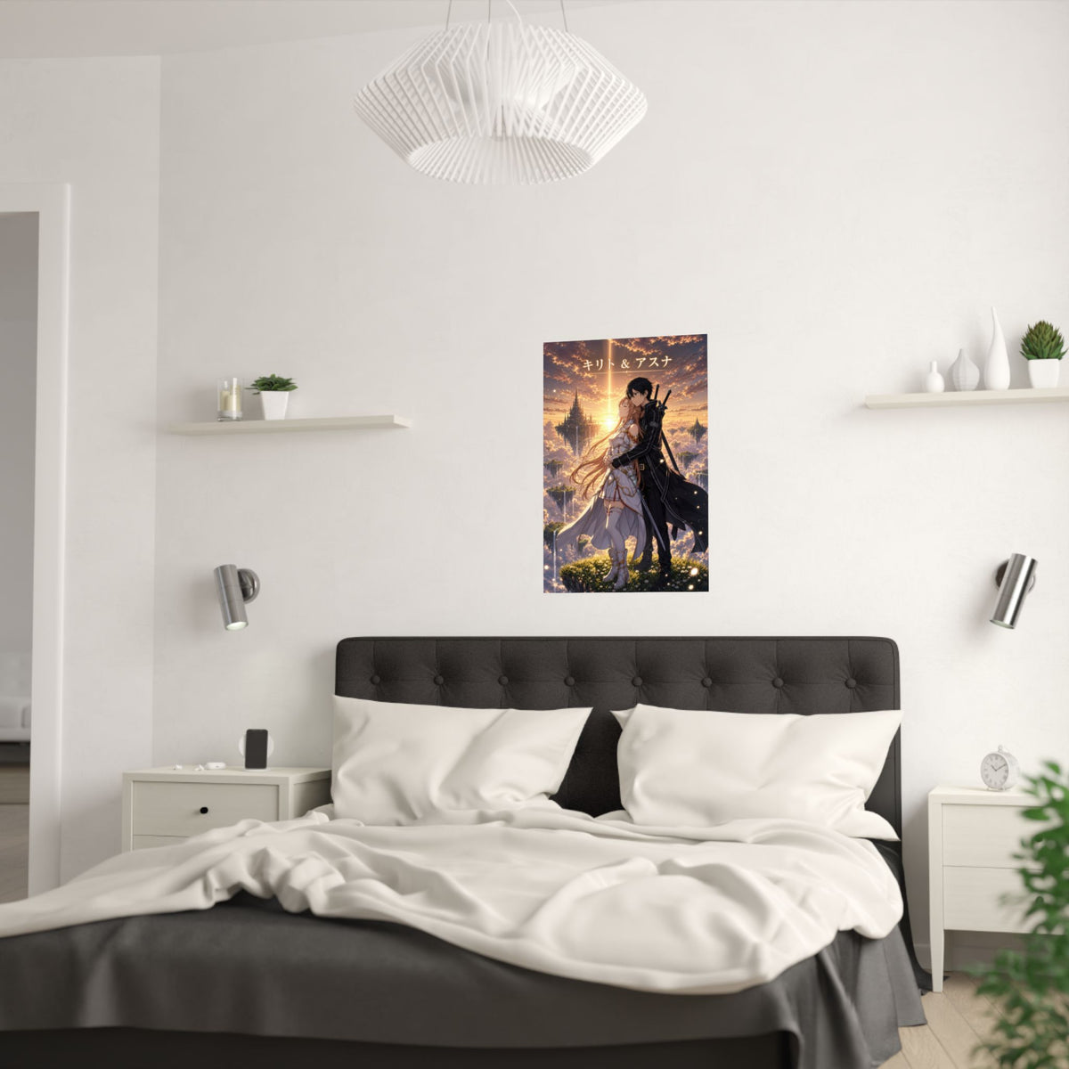 Sword Art Online Sao03 Kirito Asuna Sunset Romantic Key Visual Anime Poster