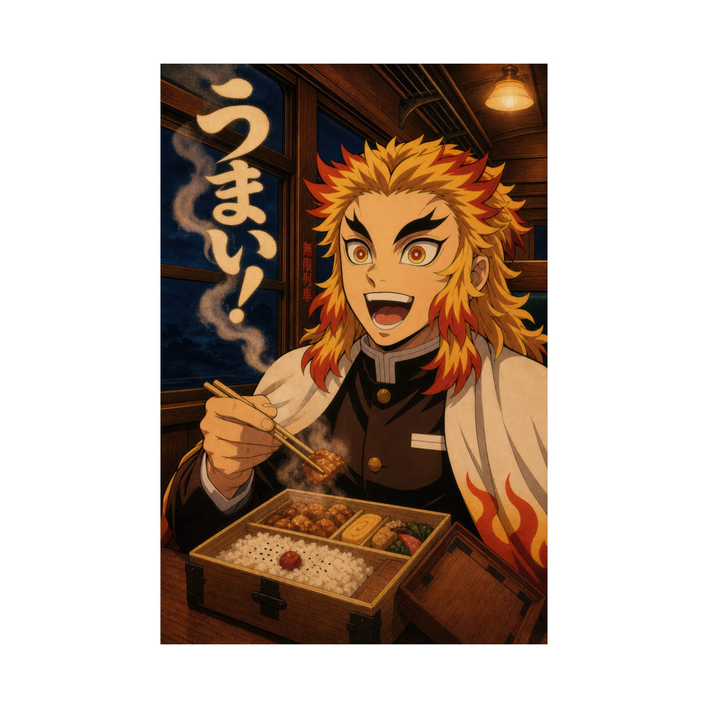 Demon Slayer Rengoku Umai Retro Railway Food Editorial Anime Poster