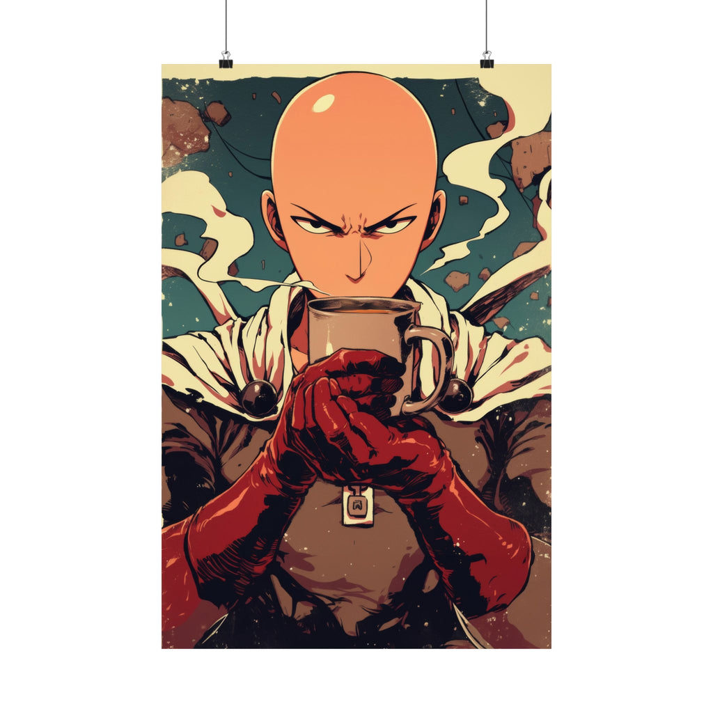One Punch man Coffee Anime Poster