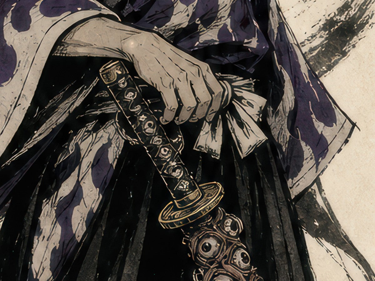 Demon Slayer Kokushibo Sumi E Moon Anime Poster