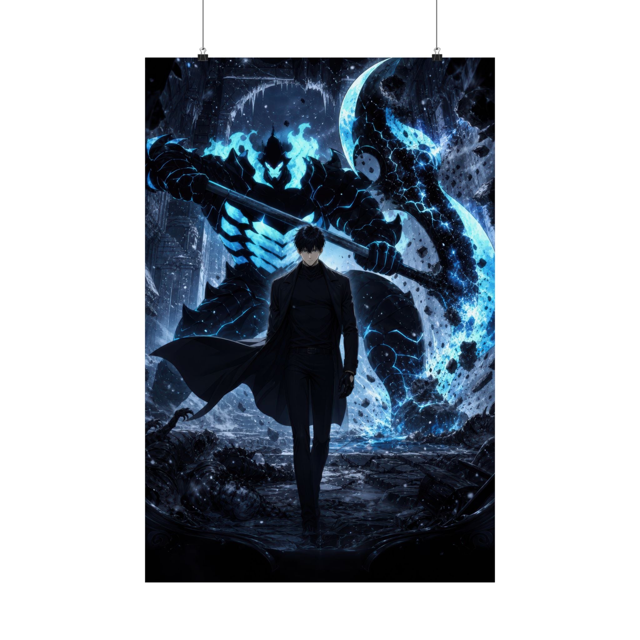 Solo Leveling Sl54 Jinwoo Iron The Wall Anime Poster