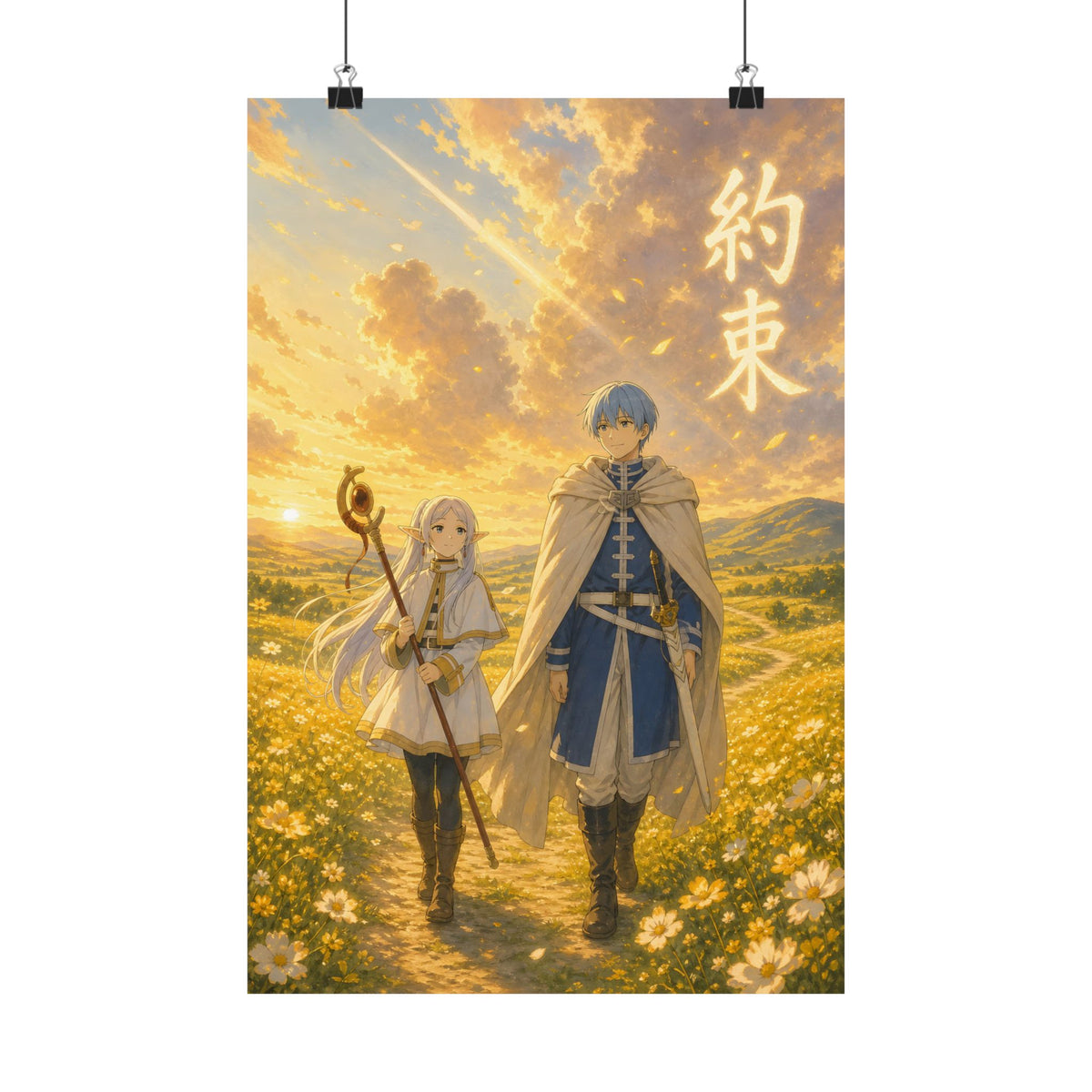 Frieren Fr17 Himmel Golden Field Anime Poster