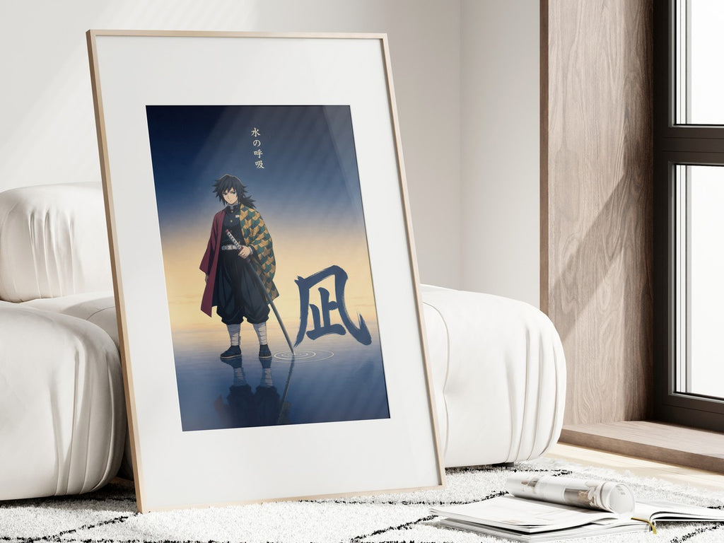 Demon Slayer Giyu Nagi Minimal Still Water Anime Poster