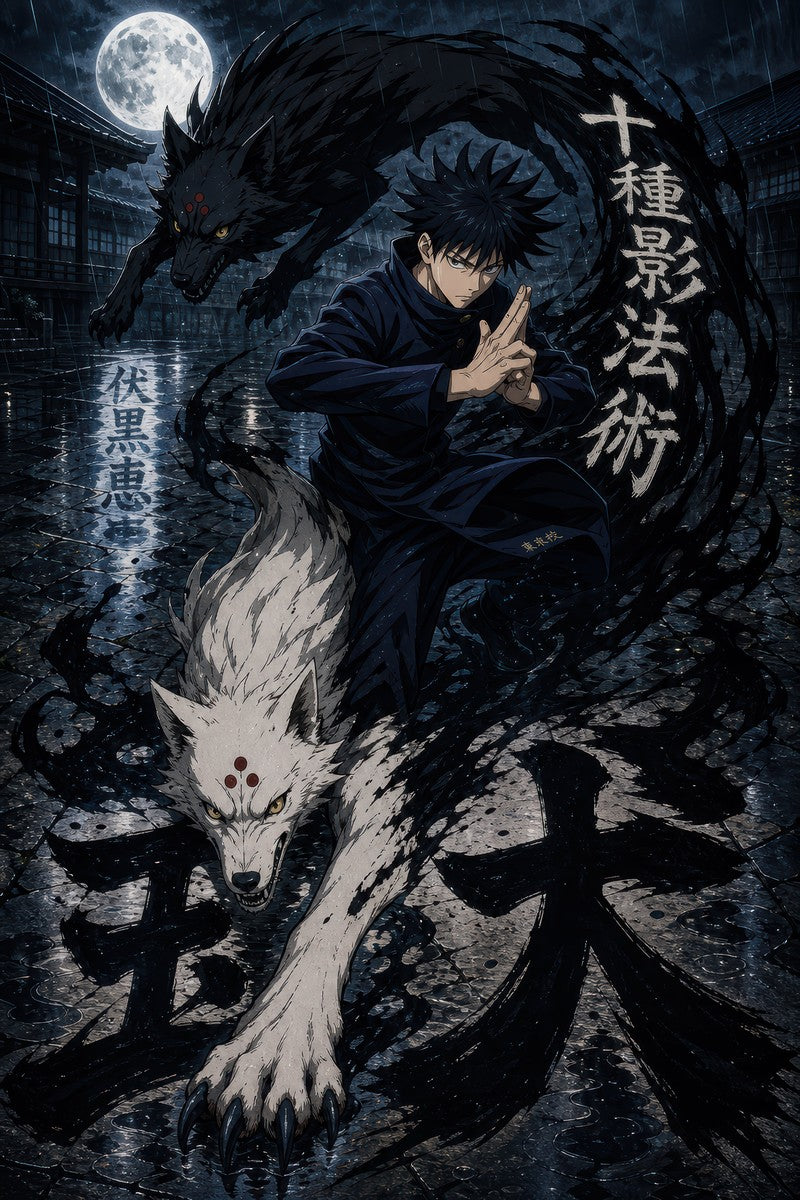 Jjk Megumi-Divine-Dogs Native-Type Dynamic Gpt-Image-2 Pixazo Medium V01 Anime P