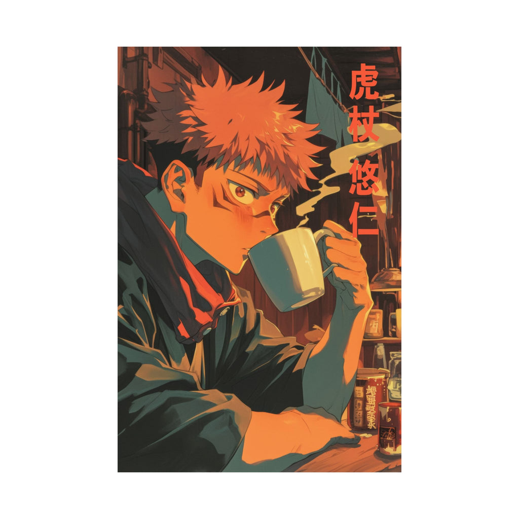 Jujutsu Kaisen Yuji Itadori Coffee Anime Poster
