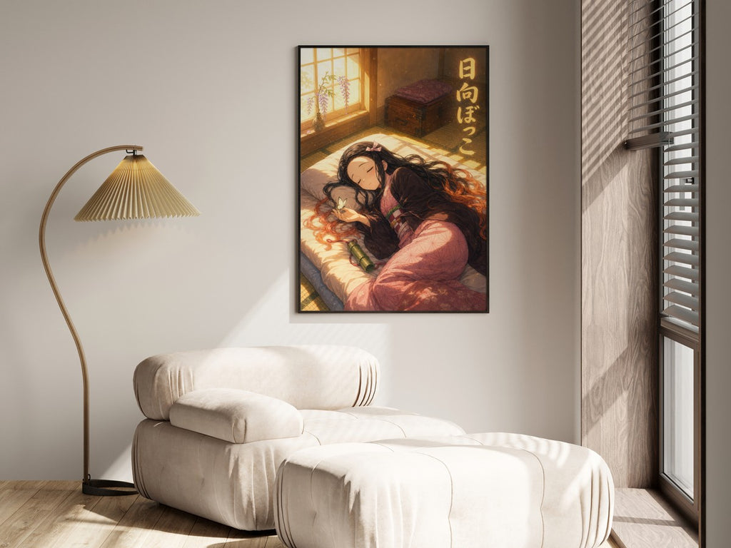 Demon Slayer Nezuko Ghibli Set Sunbeam Nap Anime Poster