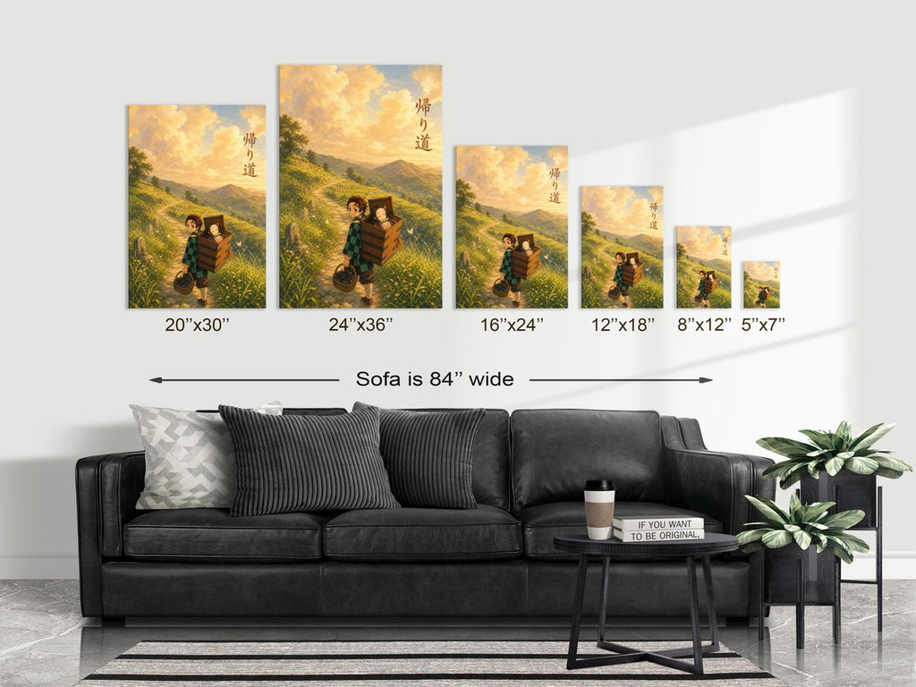 Demon Slayer Tanjiro Nezuko Miyazaki Mountain Path Anime Poster