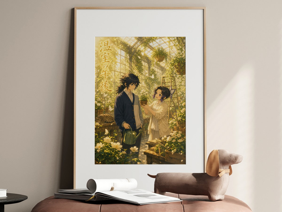 Demon Slayer Giyu Shinobu Dreamy Greenhouse Anime Poster