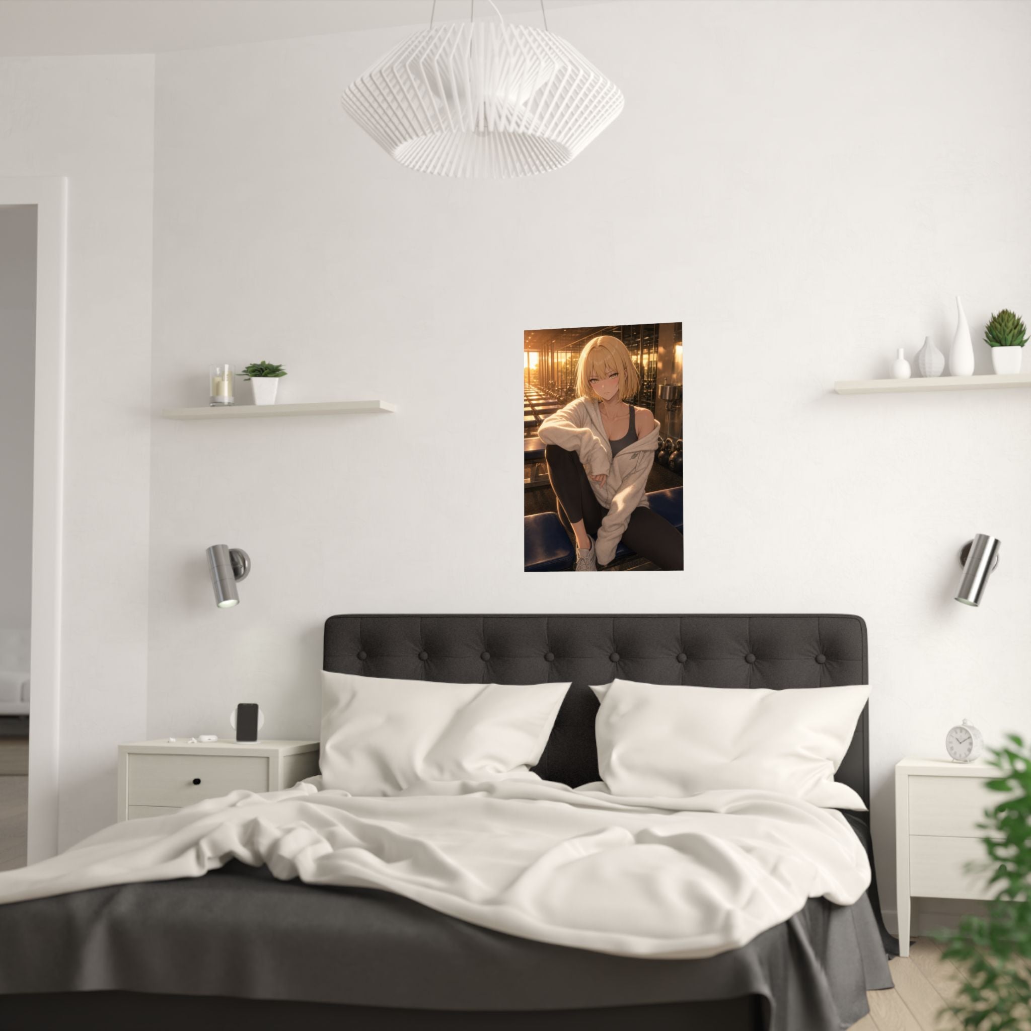 Anime Haein Hoodie Slip Bench Golden Hour Warm Backlight Anime Poster