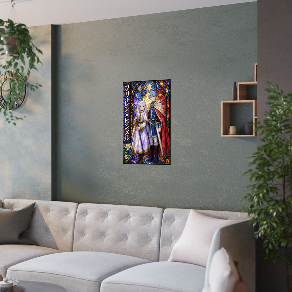 Frieren Fr22 Himmel Stained Glass Anime Poster