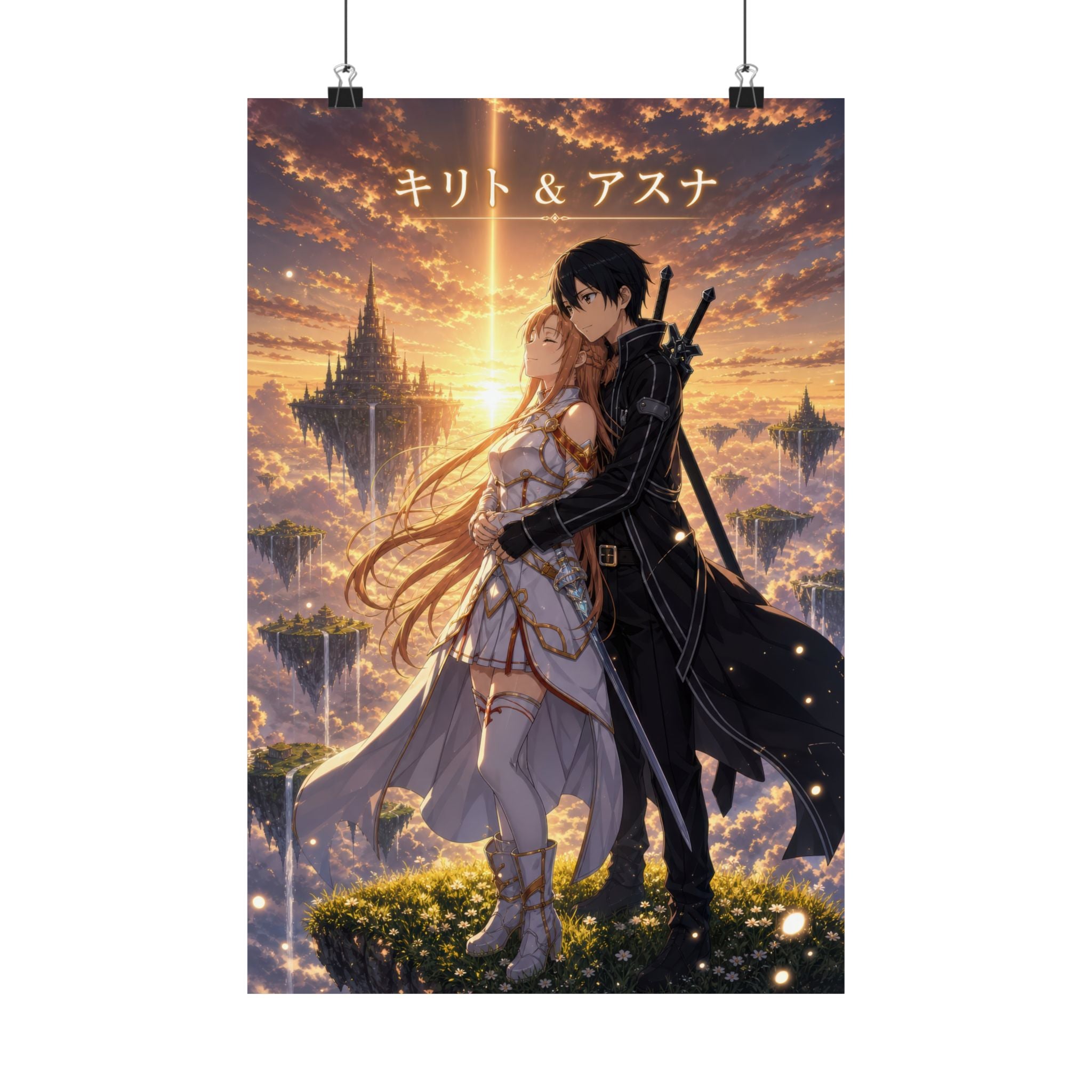 Sword Art Online Sao03 Kirito Asuna Sunset Romantic Key Visual Anime Poster