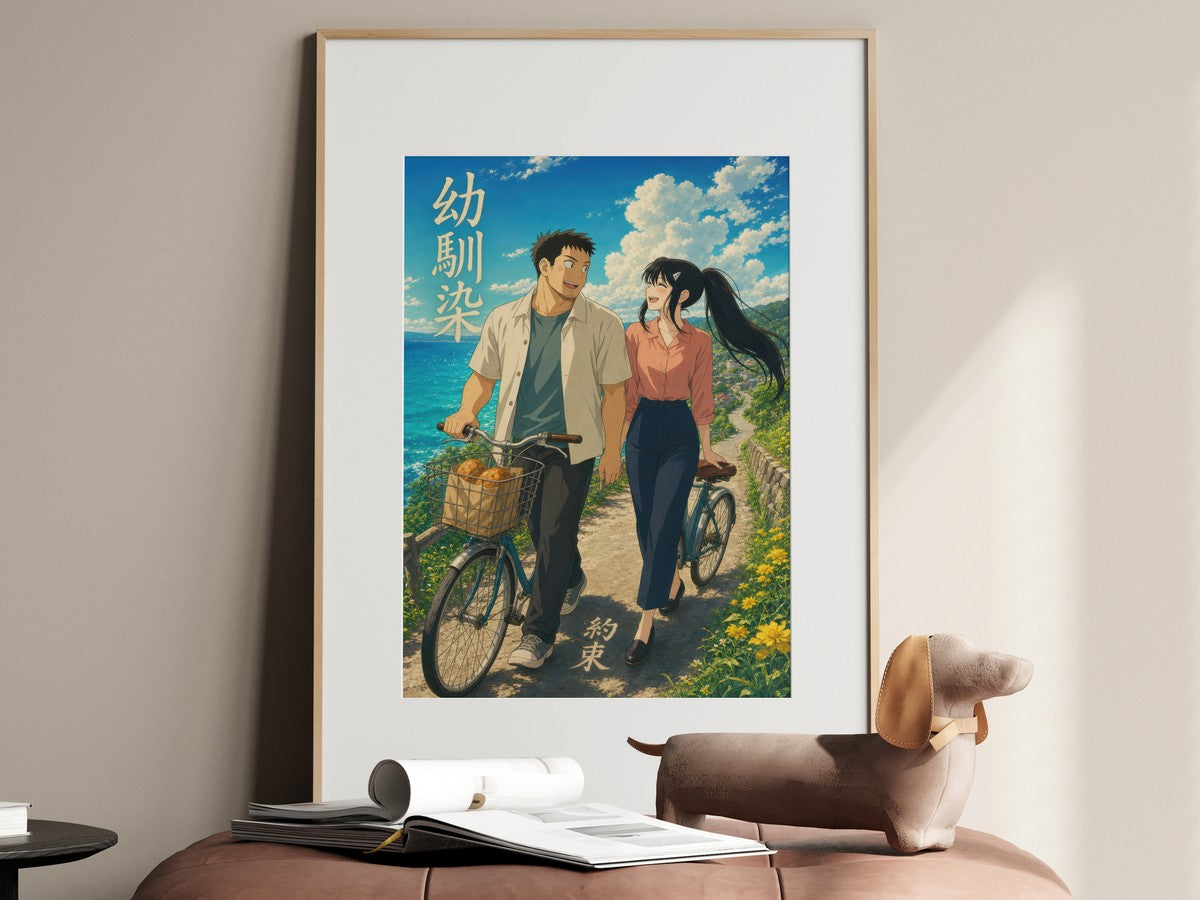 Kaiju No. 8 Kj8 R09 Kafka Mina Seaside Bicycle Miyazaki Anime Poster