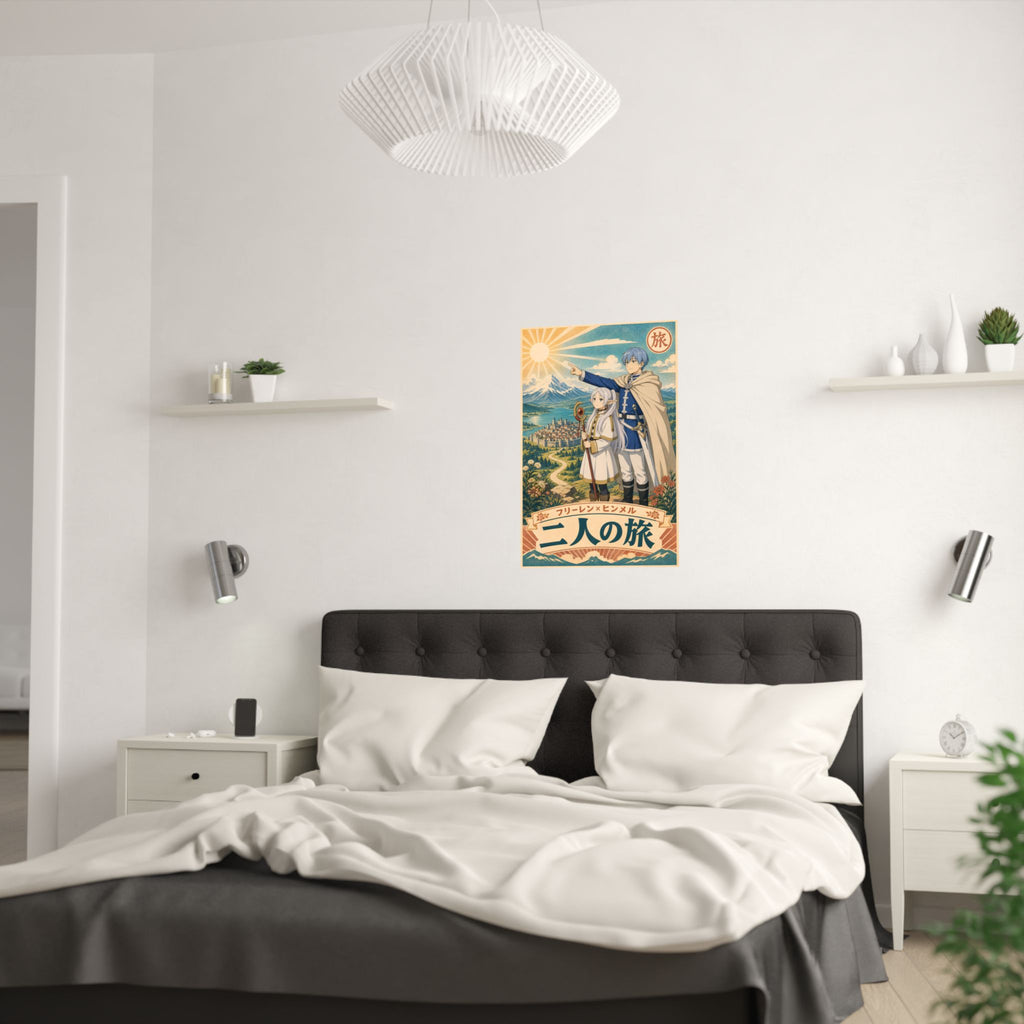 Frieren Fr24 Himmel Retro Travel Anime Poster