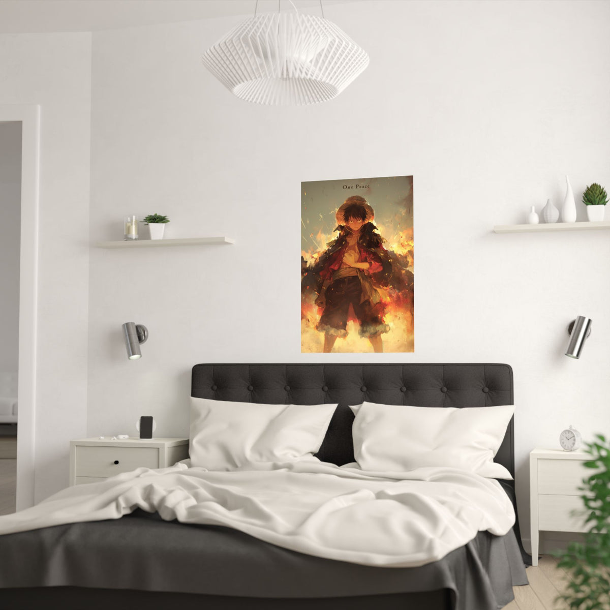 One Piece Luffy Fire Anime Poster
