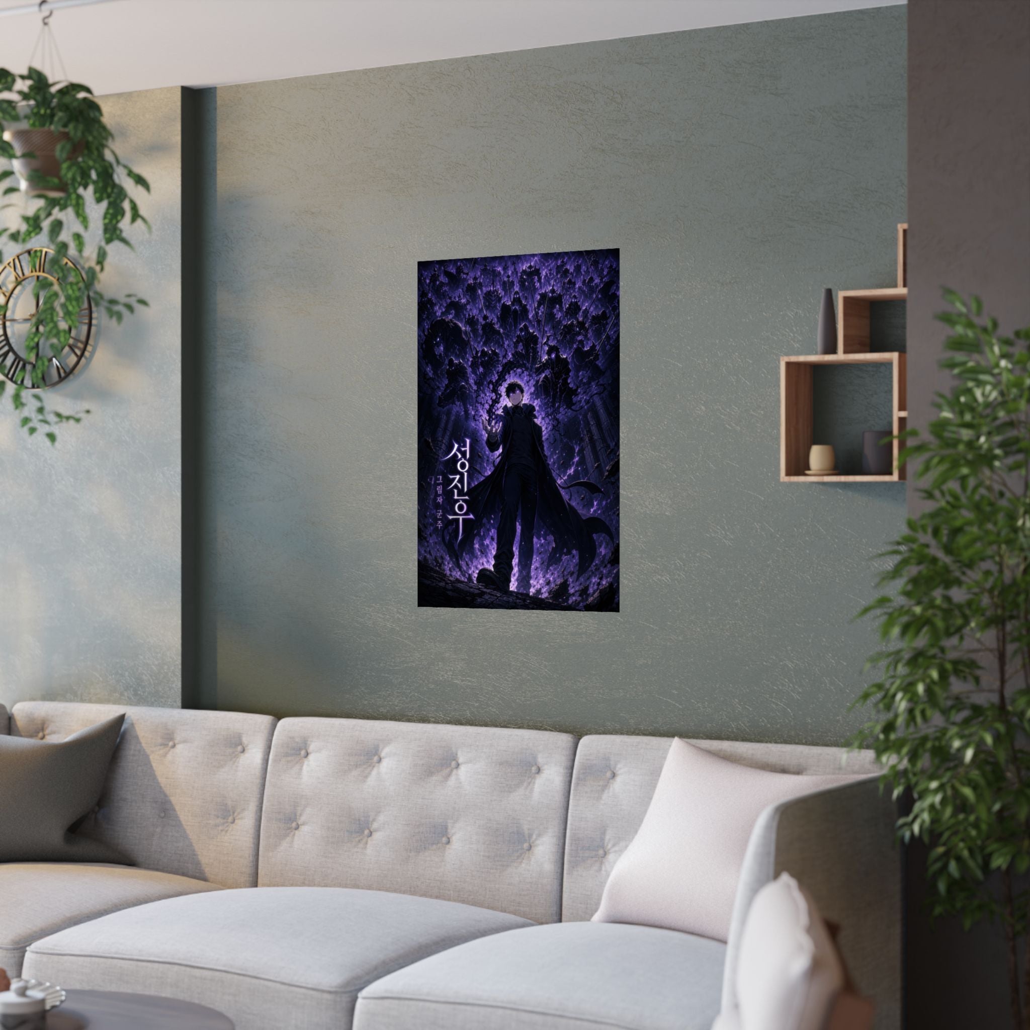 Solo Leveling Sl01 Jinwoo Shadow Army Cinematic Manhwa Anime Poster