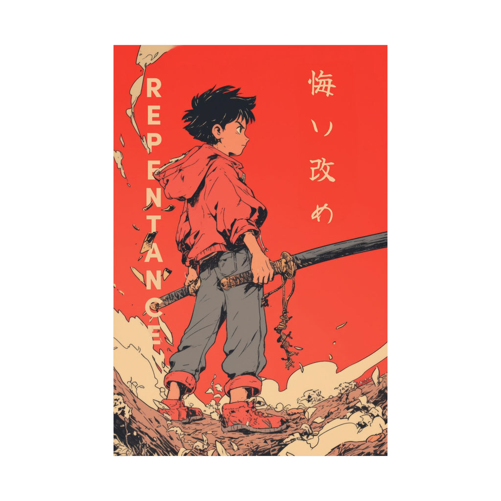 Power - Red Kid Akira Style Anime Poster