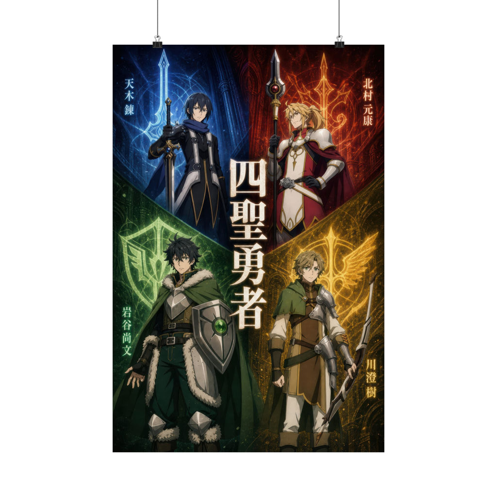 The Rising of the Shield Hero Four Cardinal Heroes Weapon Quadrants Anime Poster