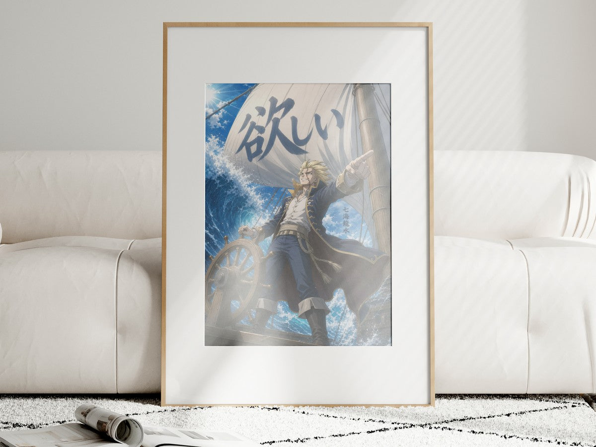 Unframed poster on wall