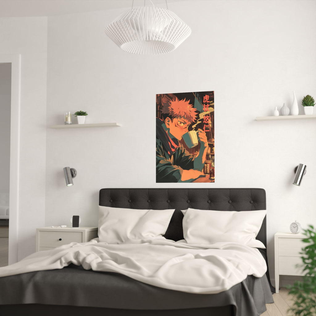 Jujutsu Kaisen Yuji Itadori Coffee Anime Poster
