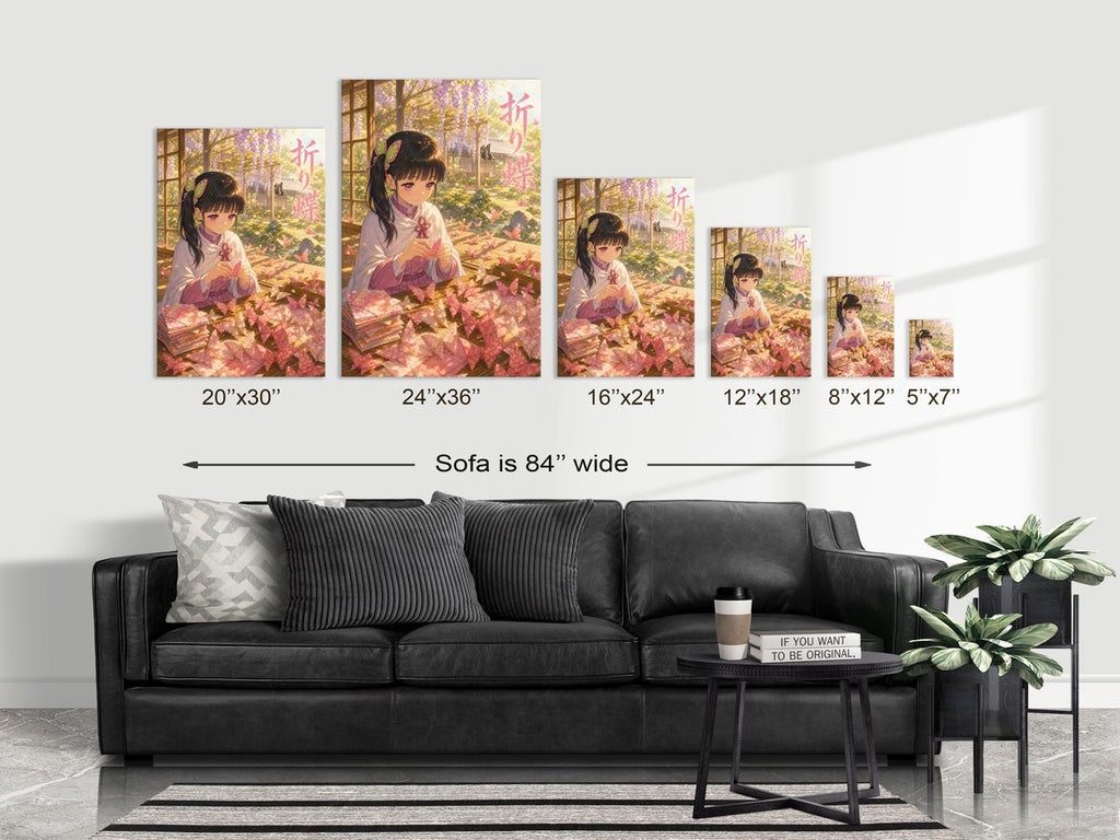 Demon Slayer Kanao Ghibli Set Origami Butterflies Anime Poster