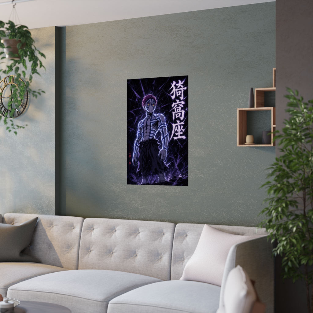 Demon Slayer Dv01 Akaza Electric Profile Anime Poster
