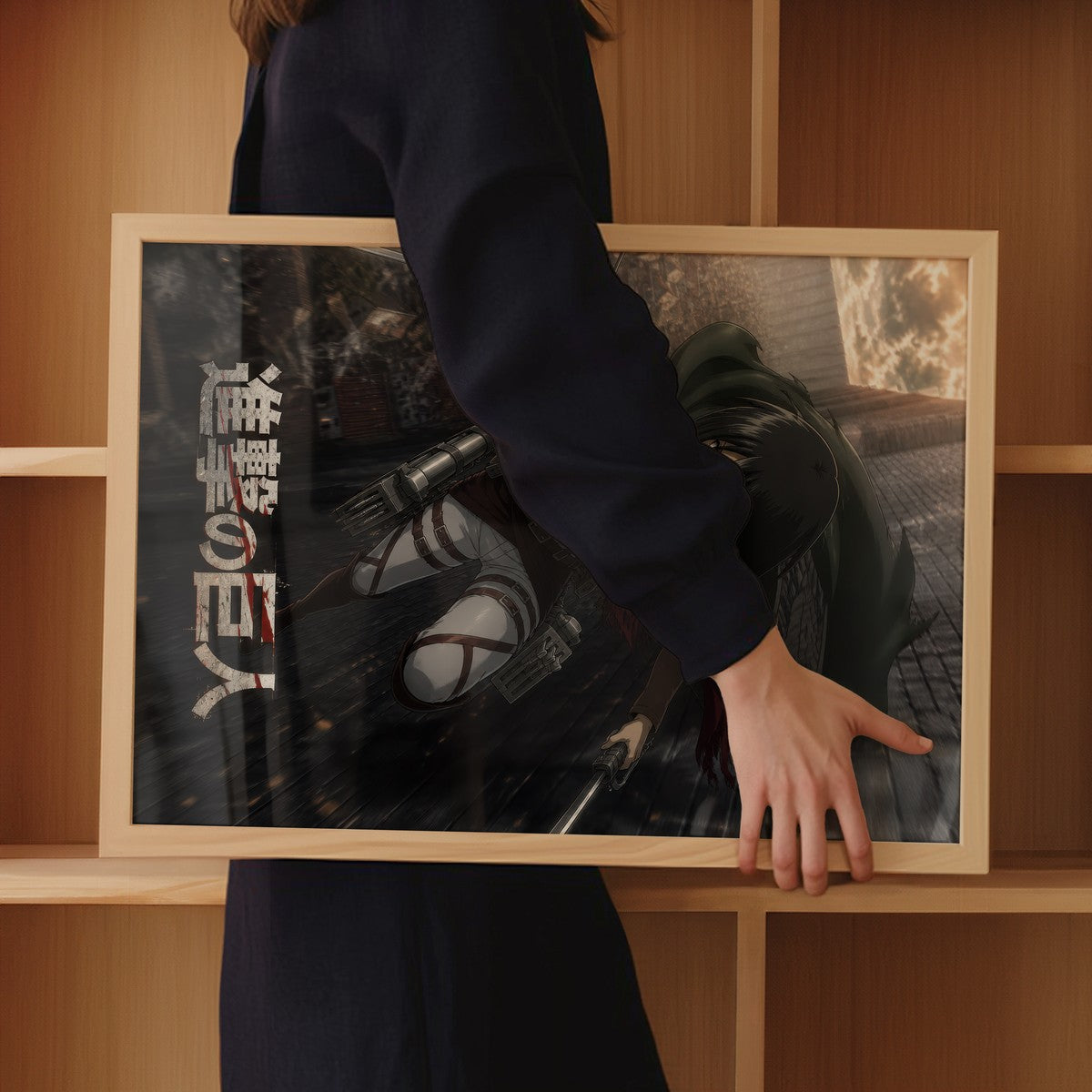 Poster in bedroom setting