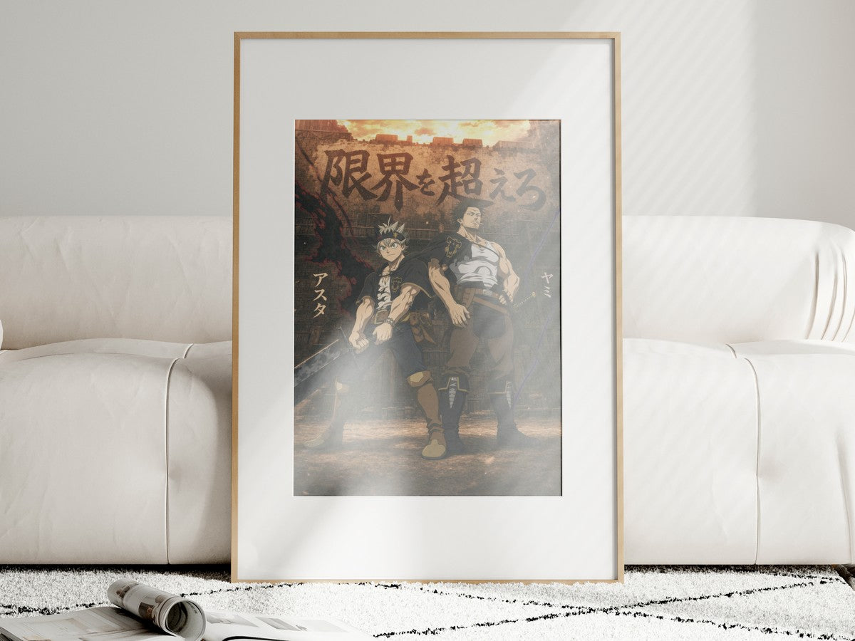 Unframed poster on wall