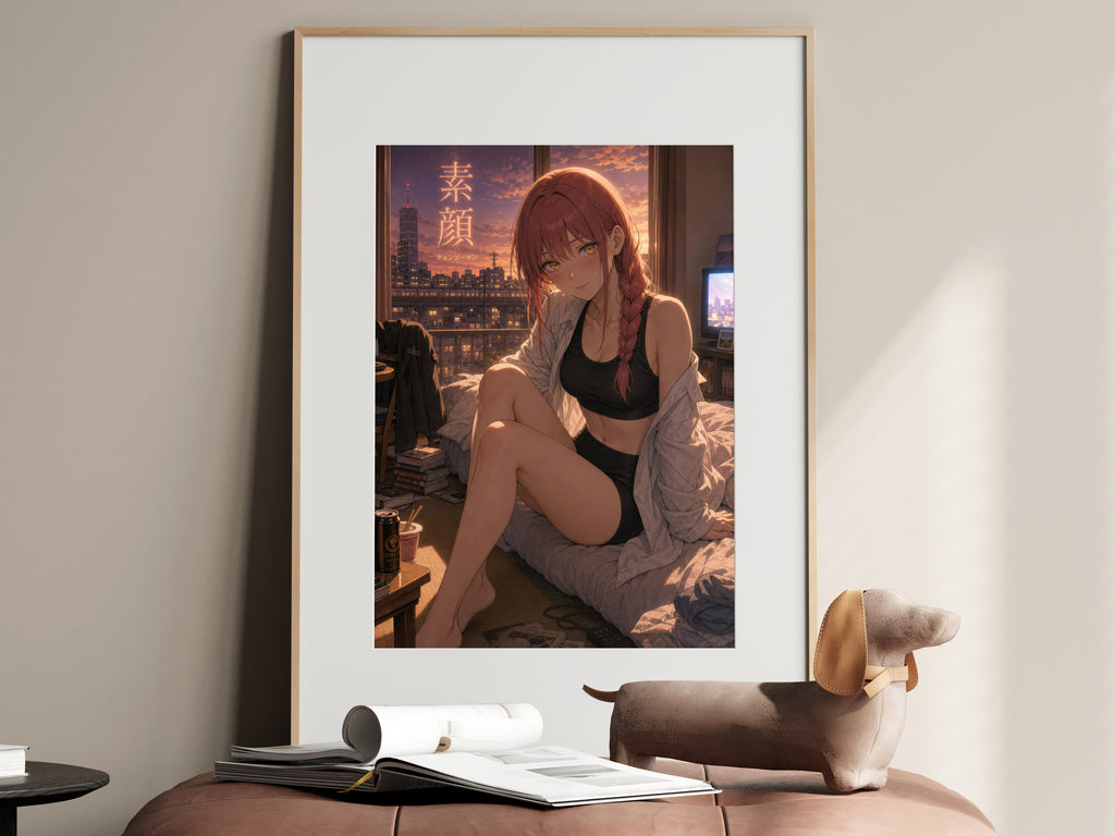 Makima Blush Chainsaw Man Anime Poster Dusk Apartment Shirt Art Print