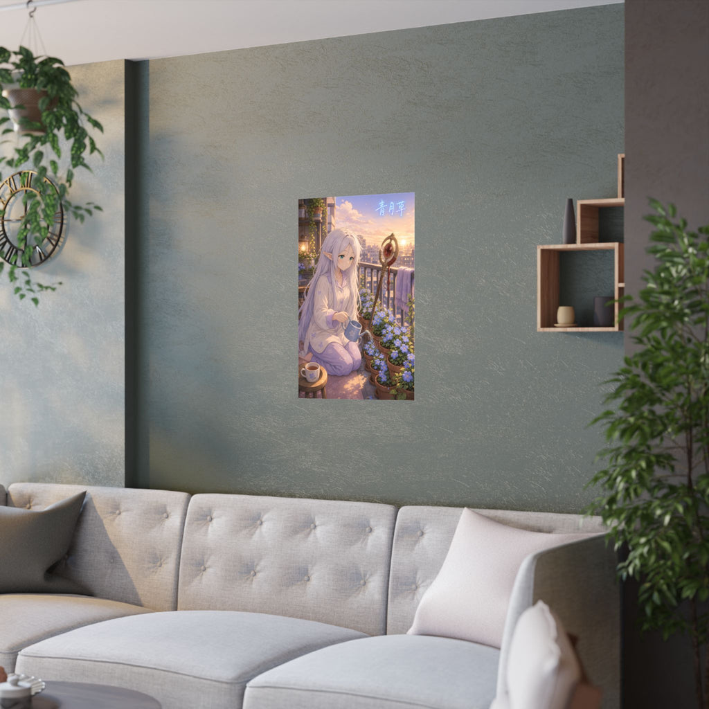 Frieren Fr39 Blue Moon Balcony Anime Poster