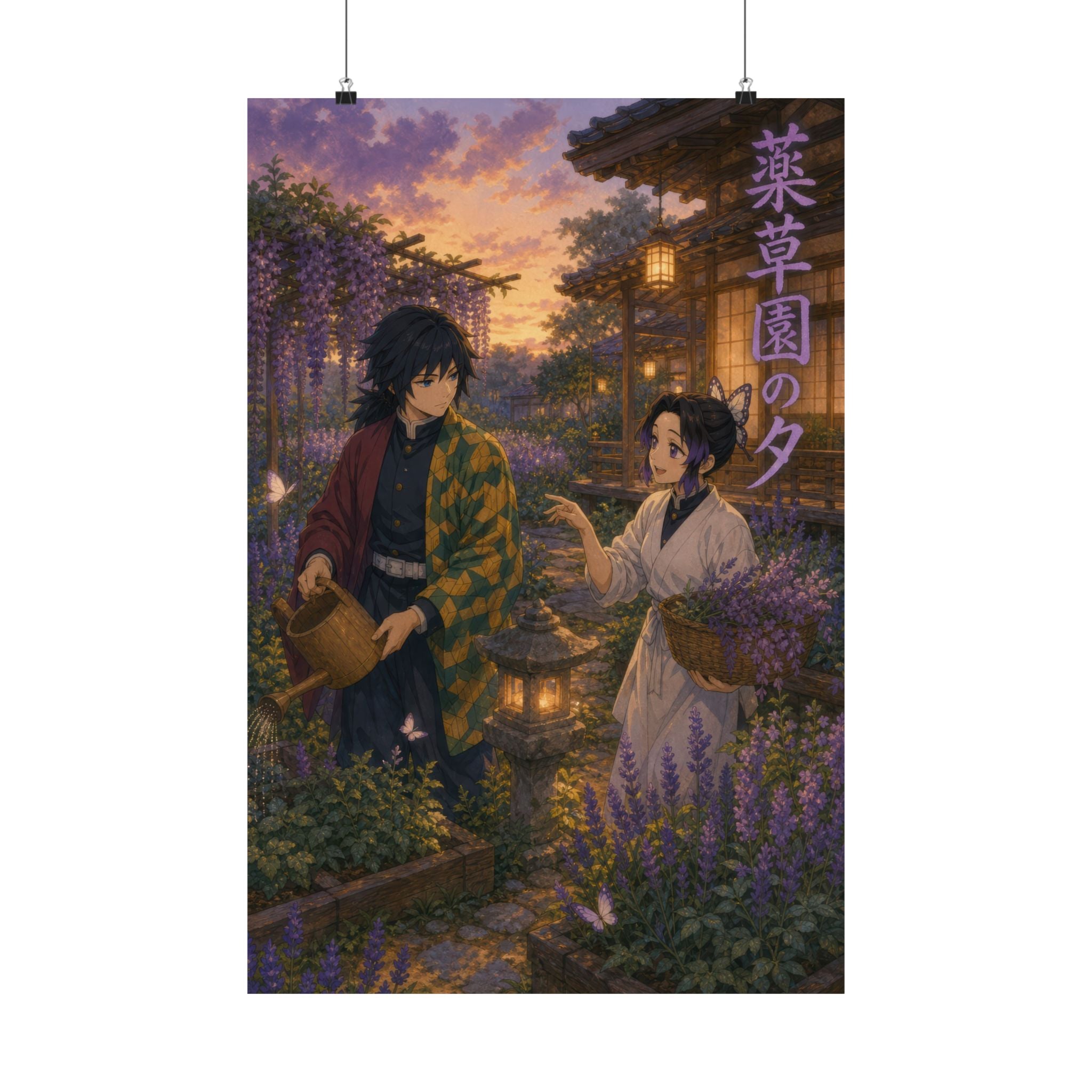 Demon Slayer Giyu Shinobu Ghibli Herb Garden Anime Poster
