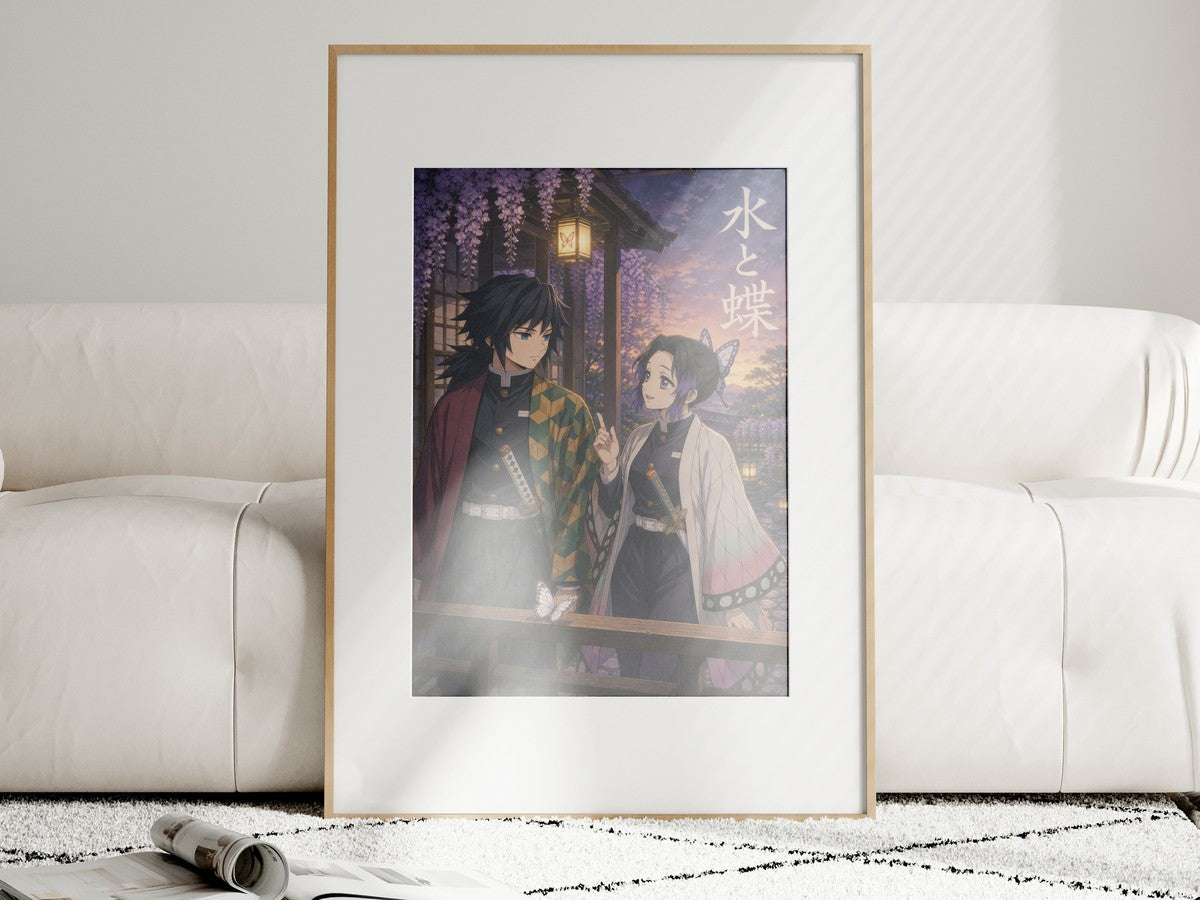 Demon Slayer Giyu Shinobu Couple Dusk Anime Poster