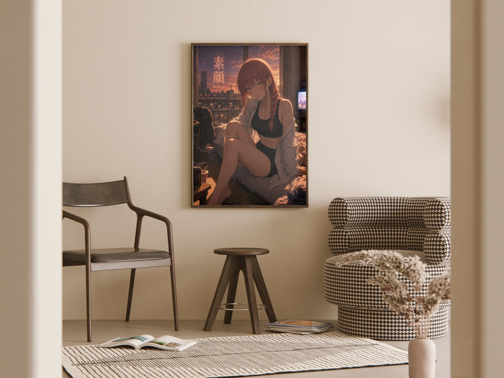 Makima Blush Chainsaw Man Anime Poster Dusk Apartment Shirt Art Print