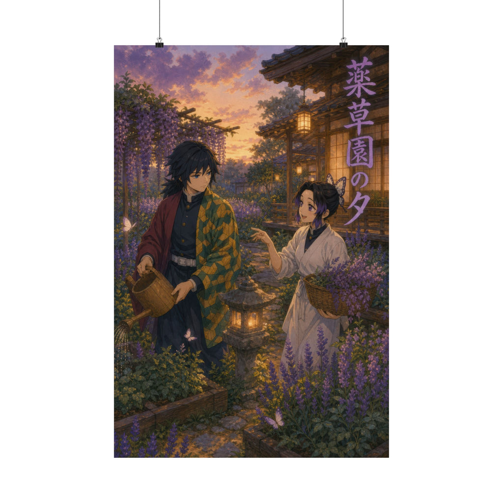 Demon Slayer Giyu Shinobu Ghibli Herb Garden Anime Poster