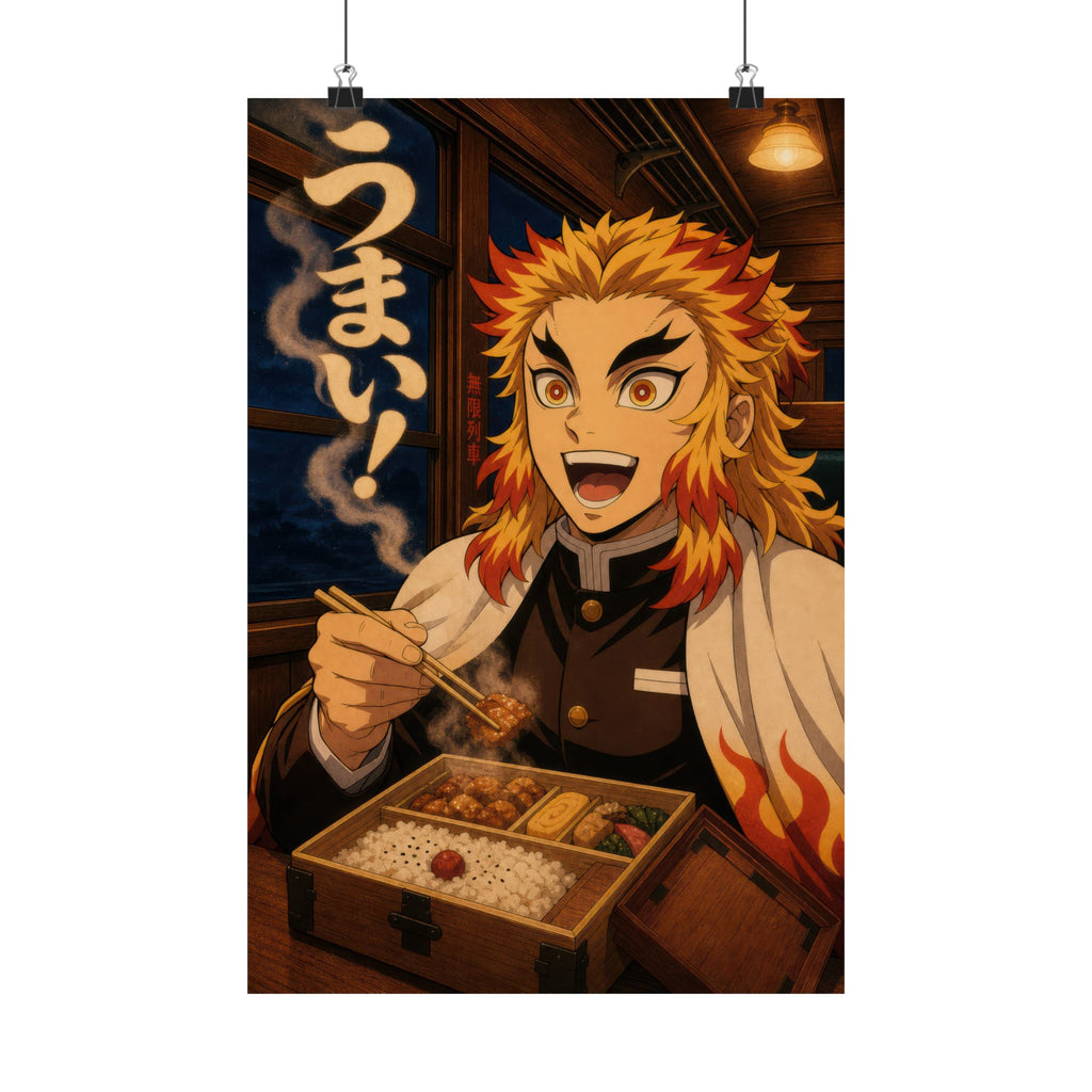 Demon Slayer Rengoku Umai Retro Railway Food Editorial Anime Poster