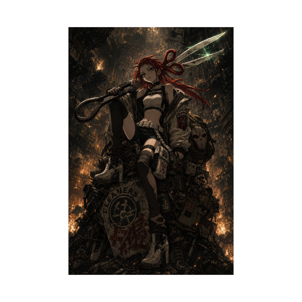 Gachiakuta Gk02 Riyo Cleaners Shears Throne Gritty Cinematic Manga Anime Poster