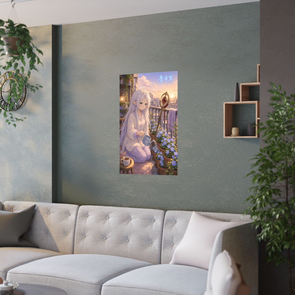 Frieren Fr39 Blue Moon Balcony Anime Poster
