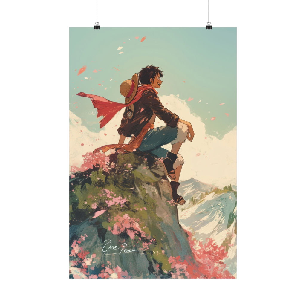 One Piece Luffy Cliff Anime Poster