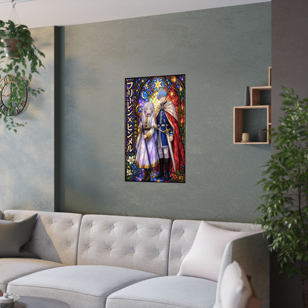 Frieren Fr22 Himmel Stained Glass Anime Poster