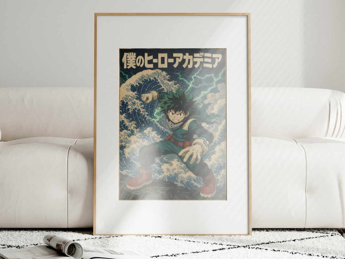 My Hero Academia G8 Deku Ukiyoe Smash Anime Poster