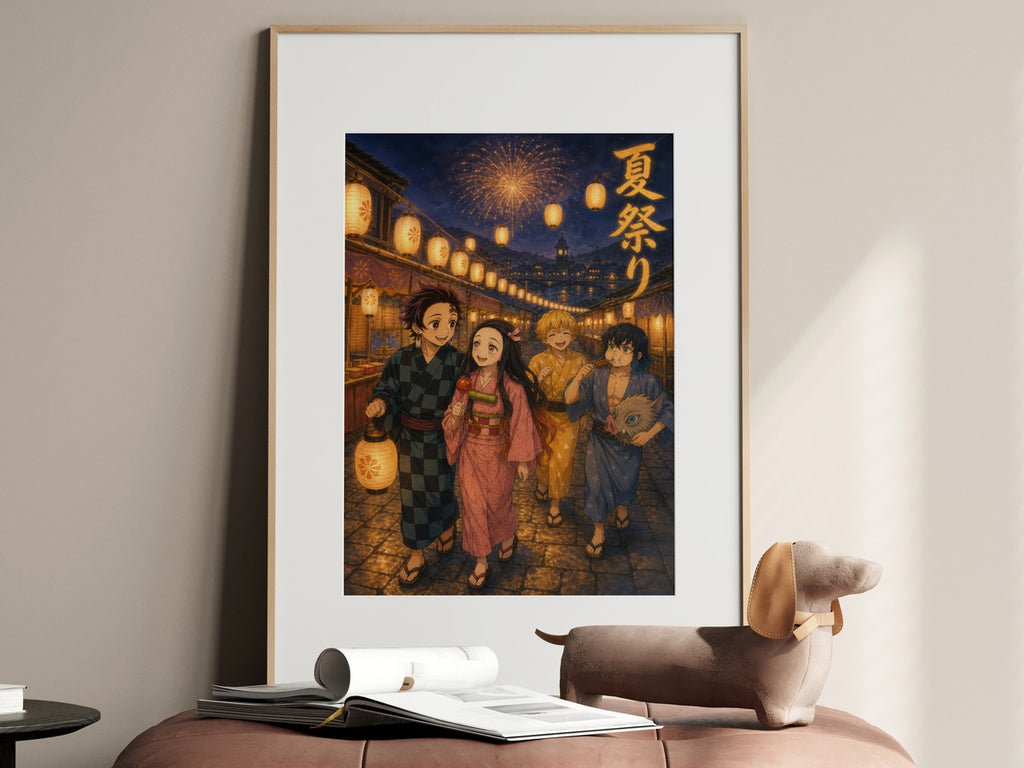 Demon Slayer Summer Festival Miyazaki Lantern Night Anime Poster