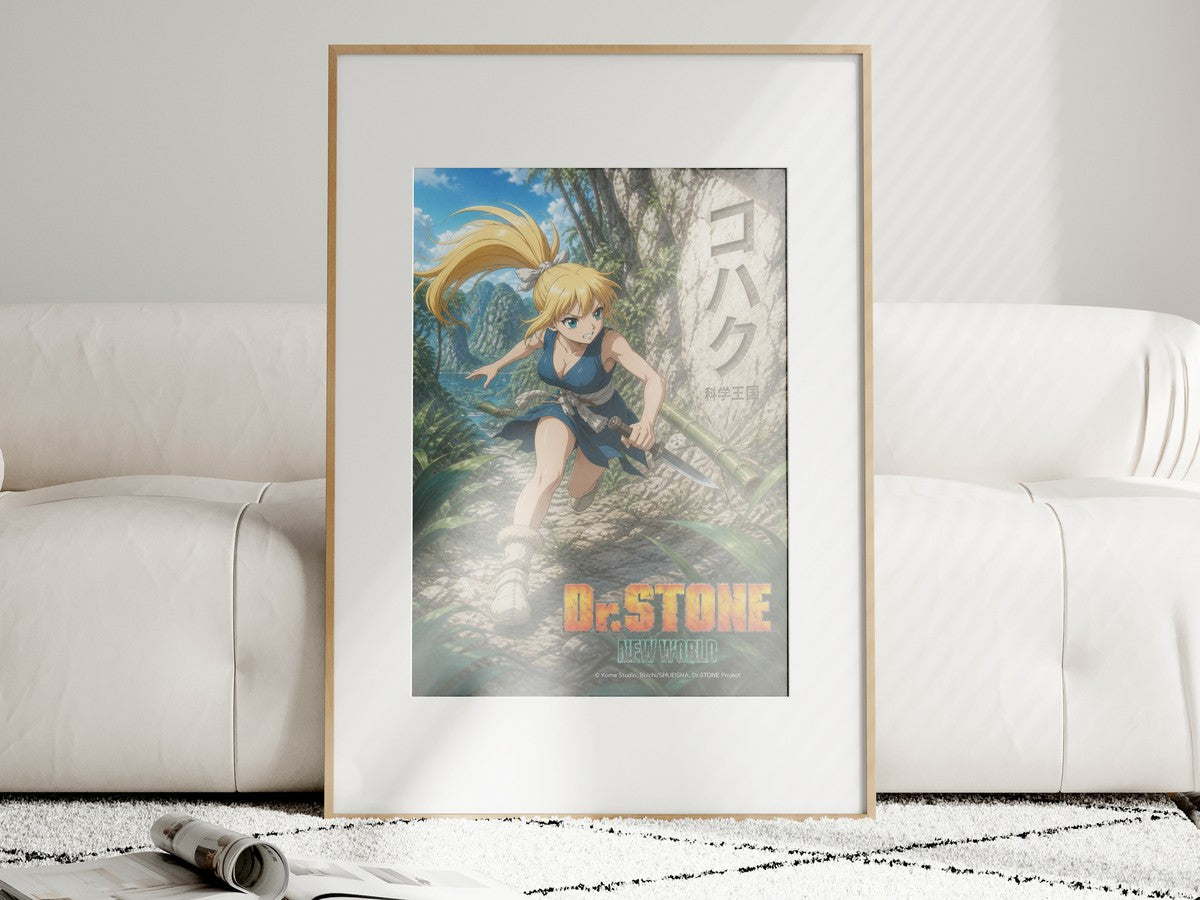 Unframed poster on wall