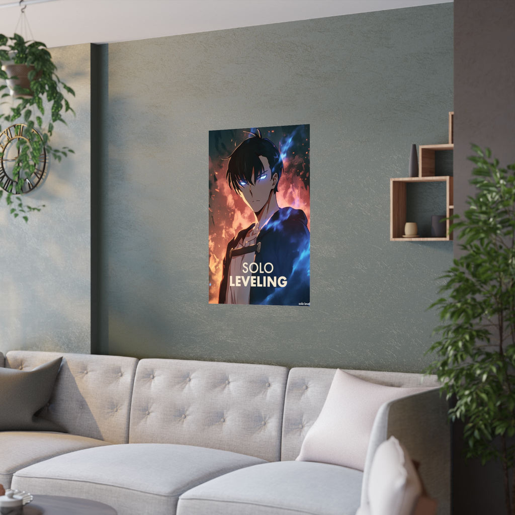 Solo Leveling Jinwoo Cave Anime Poster