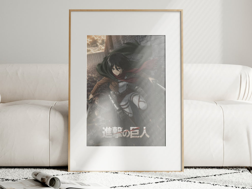 Unframed poster on wall