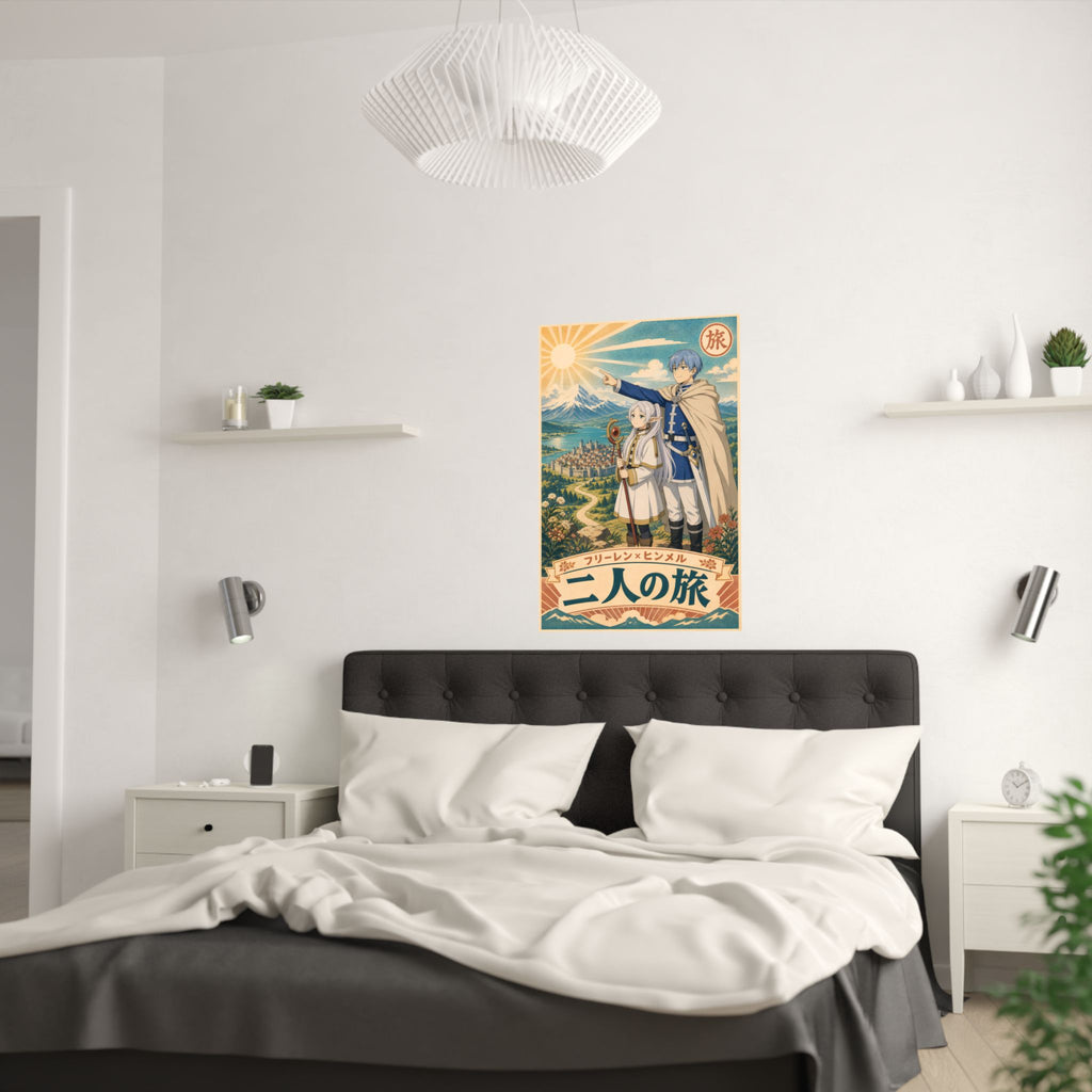 Frieren Fr24 Himmel Retro Travel Anime Poster