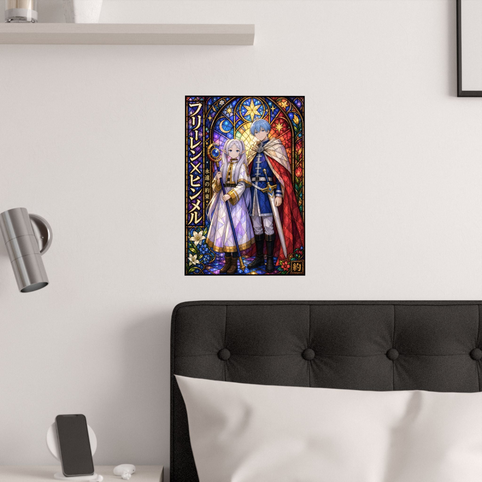 Frieren Fr22 Himmel Stained Glass Anime Poster